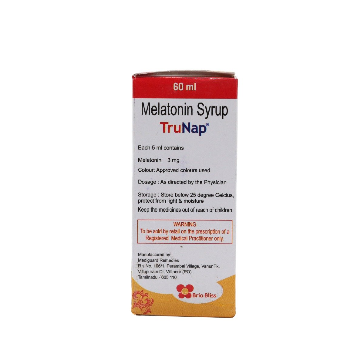 Trunap 3 mg Syrup 60 ml, Pack of 1 Liquid Trunap 3 mg Syrup 60 ml, Pack of 1 Liquid