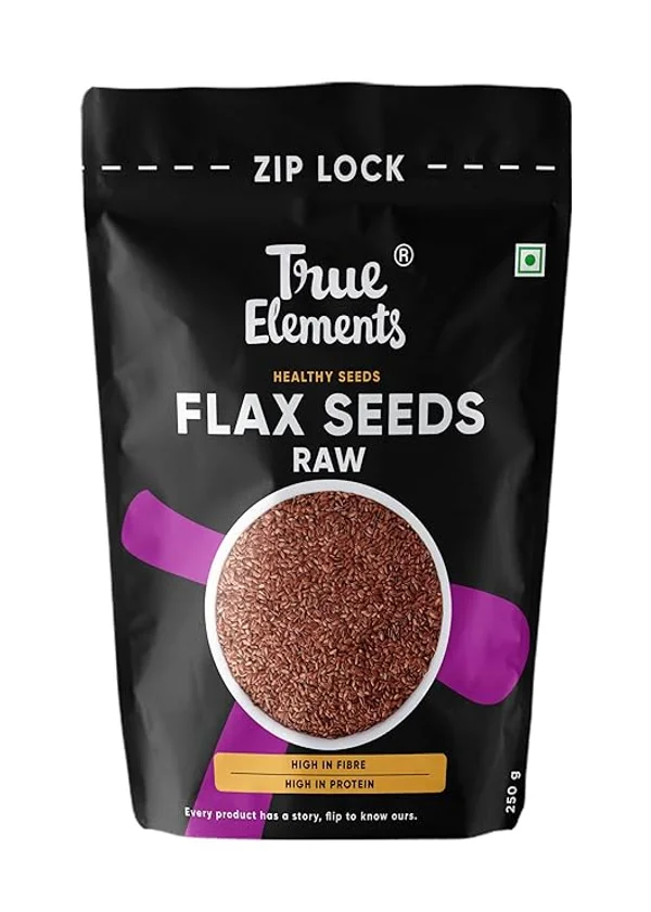 True Elements Raw Flax Seeds, 250 gm, Pack of 1