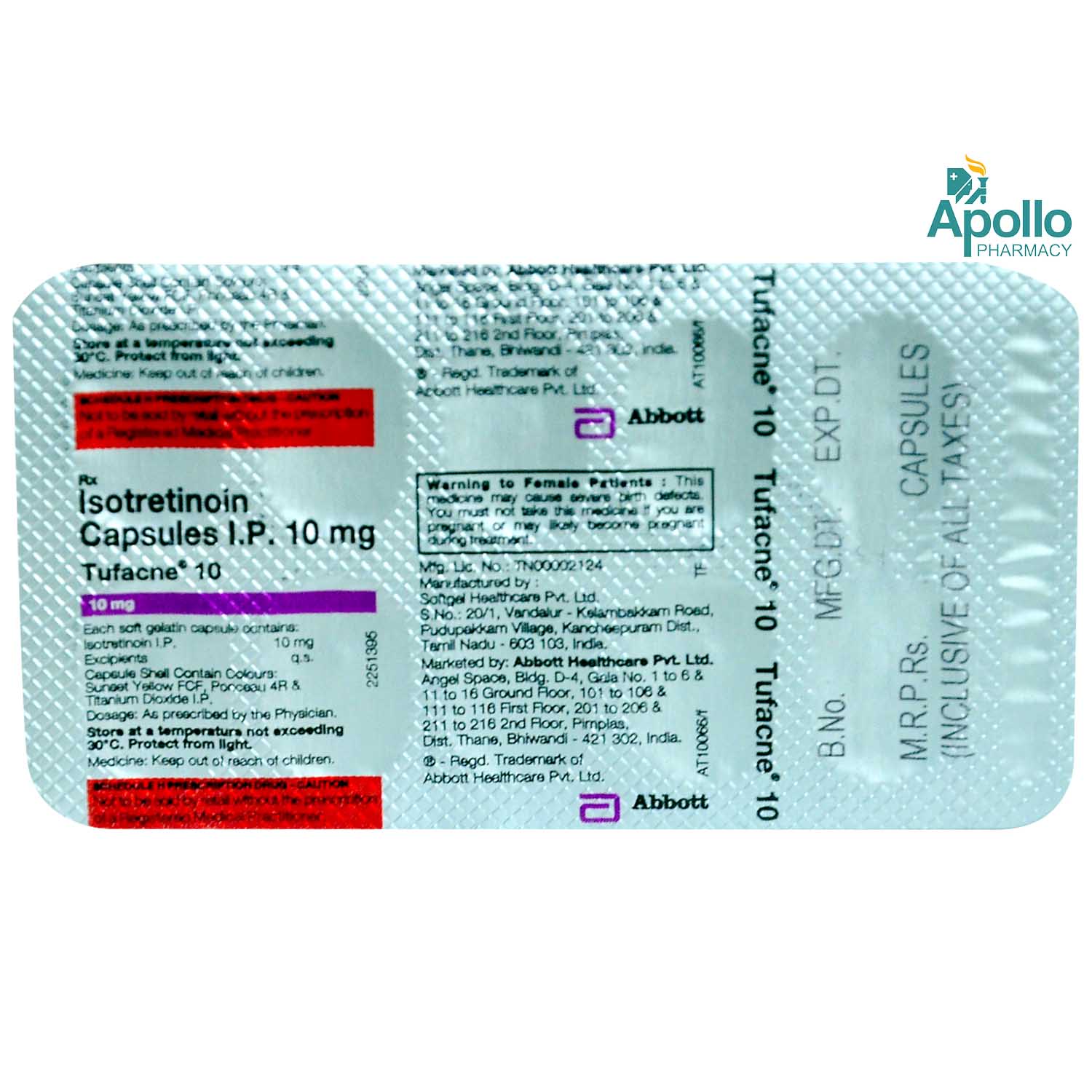 Tufacne 10 Capsule 10's, Pack of 10 CAPSULES Tufacne 10 Capsule 10's, Pack of 10 CAPSULES