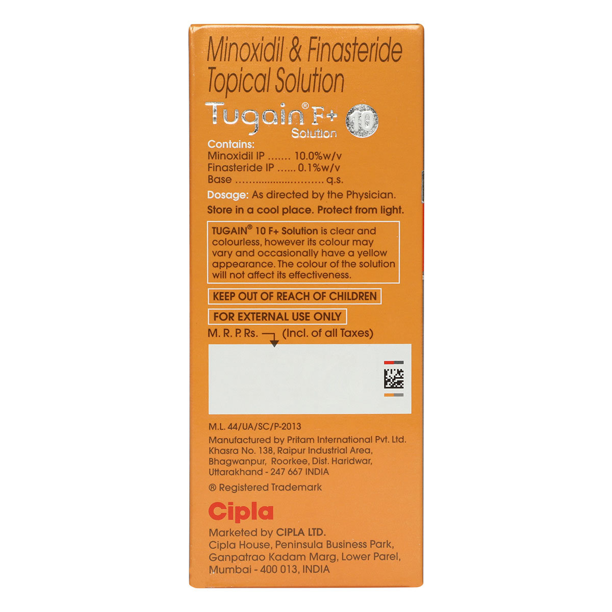 Tugain F+ 10 Solution 60 ml, Pack of 1 Solution Tugain F+ 10 Solution 60 ml, Pack of 1 Solution