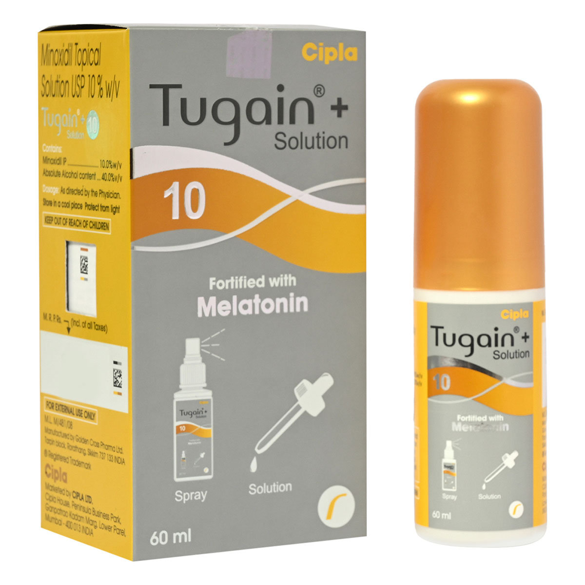 Tugain+ 10 Solution 60 ml, Pack of 1 Solution Tugain+ 10 Solution 60 ml, Pack of 1 Solution