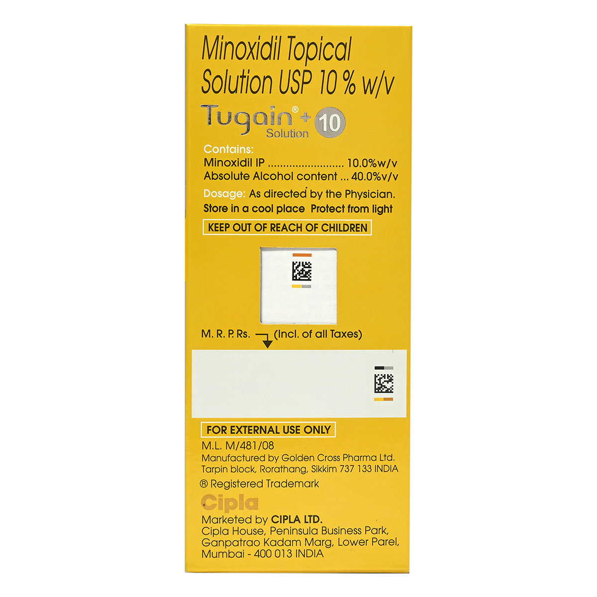 Tugain+ 10 Solution 60 ml, Pack of 1 Solution Tugain+ 10 Solution 60 ml, Pack of 1 Solution