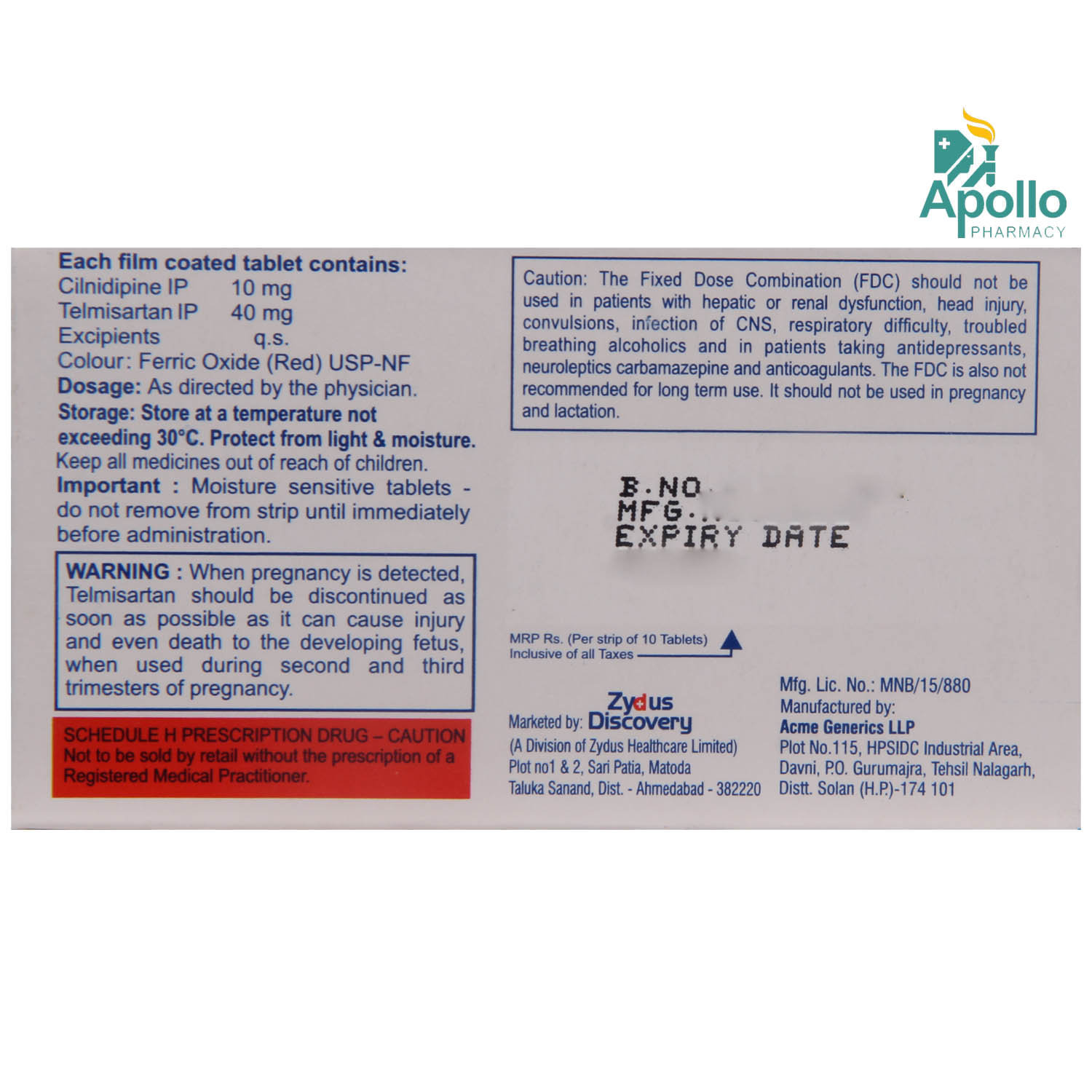 TwinTel 40 Tablet 10's, Pack of 10 TABLETS TwinTel 40 Tablet 10's, Pack of 10 TABLETS