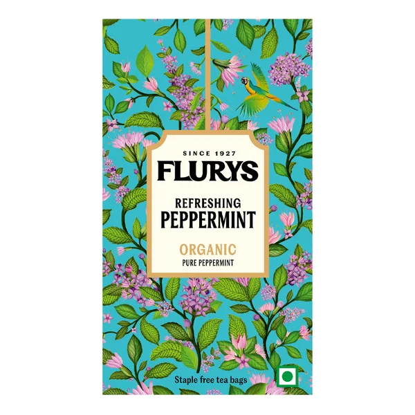 Flurys Refreshing Organic Peppermint Tea Bags, 20 Count, Pack of 1