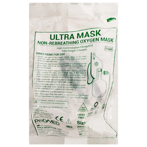 Polymed Ultra Mask Non-Rebreathing Oxygen Mask for Adult, 1 Count