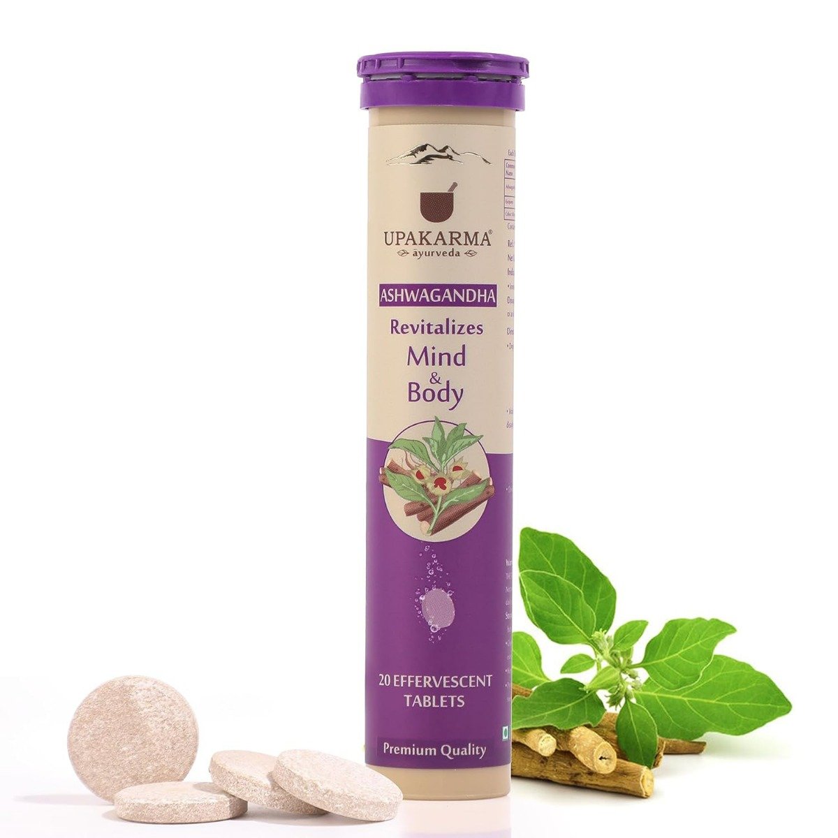 Upakarma Ayurveda Ashwagandha for Mind & Body, 20 Effervescent Tablets, Pack of 1 Upakarma Ayurveda Ashwagandha for Mind & Body, 20 Effervescent Tablets, Pack of 1