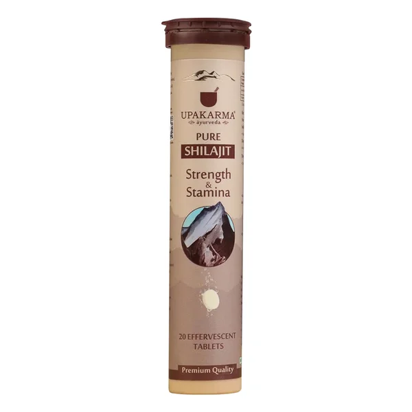 Upakarma Ayurveda Pure Shilajit, 20 Effervescent Tablets, Pack of 1