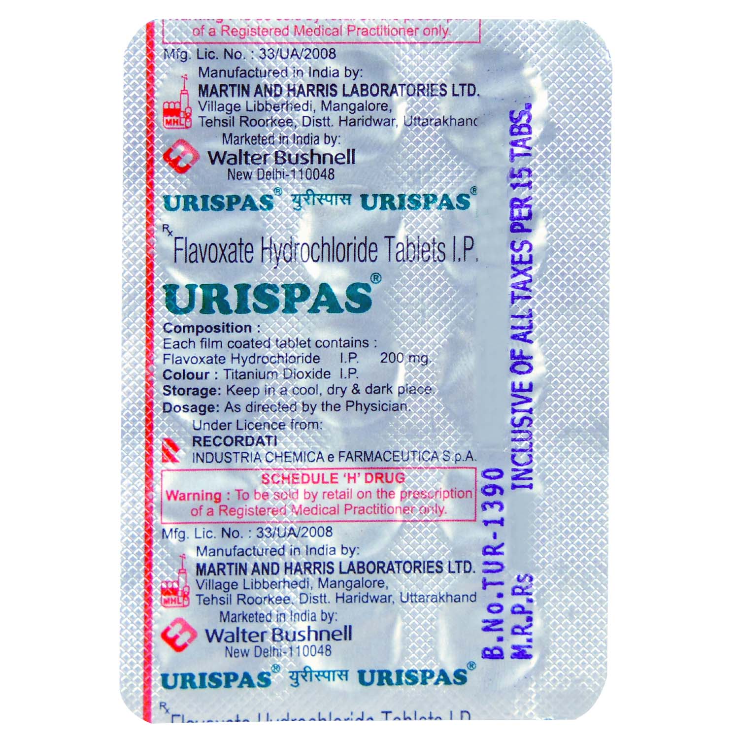 Urispas Tablet 15's Price, Uses, Side Effects, Composition Apollo