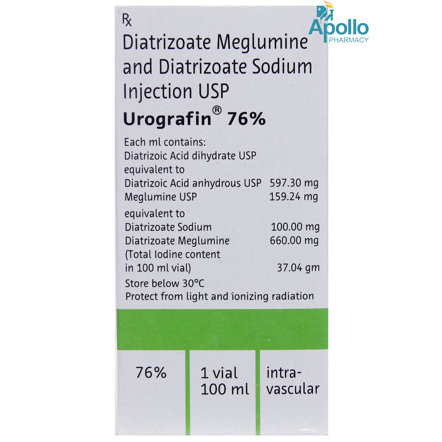 Urografin 76% Infusion 100 ml, Pack of 1 Injection Urografin 76% Infusion 100 ml, Pack of 1 Injection