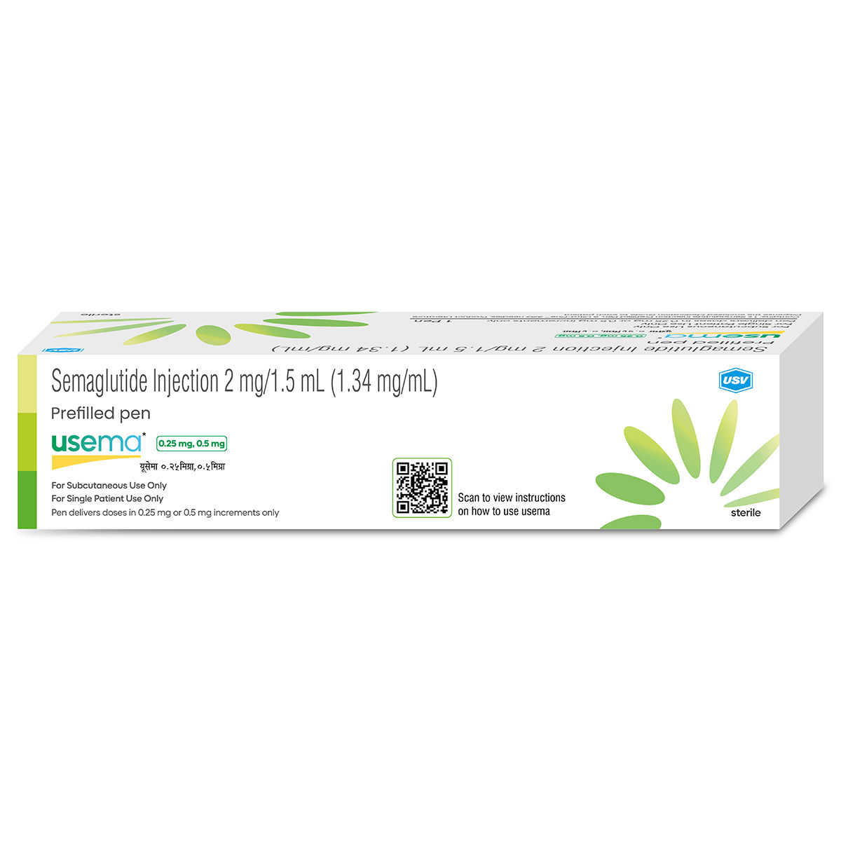 Buy Usema 0.25mg/0.5mg (2mg/1.5ml) Prefilled Pen Injection 1's online | Uses, Side Effects, Price and substitutes | Apollo Pharmacy