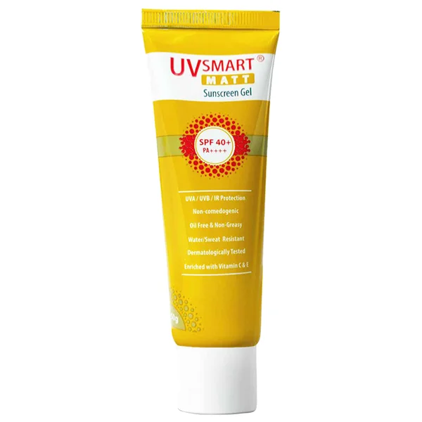 UVsmart Matt SPF 40+ PA++++ Sunscreen Gel 50 gm | Lightweight | For Oily, Dry &amp; Sensitive Skin | Mineral Sunscreen, Pack of 1