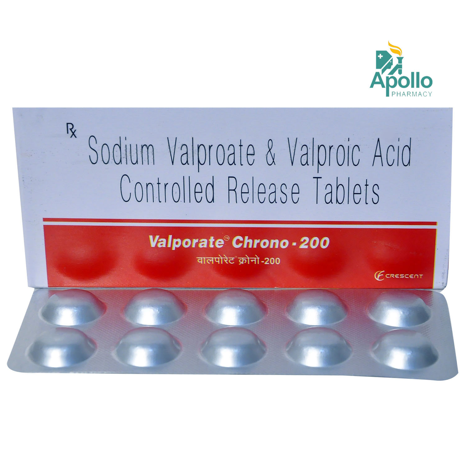 Valporate Chrono 200 Tablet 10's, Pack of 10 TABLETS Valporate Chrono 200 Tablet 10's, Pack of 10 TABLETS