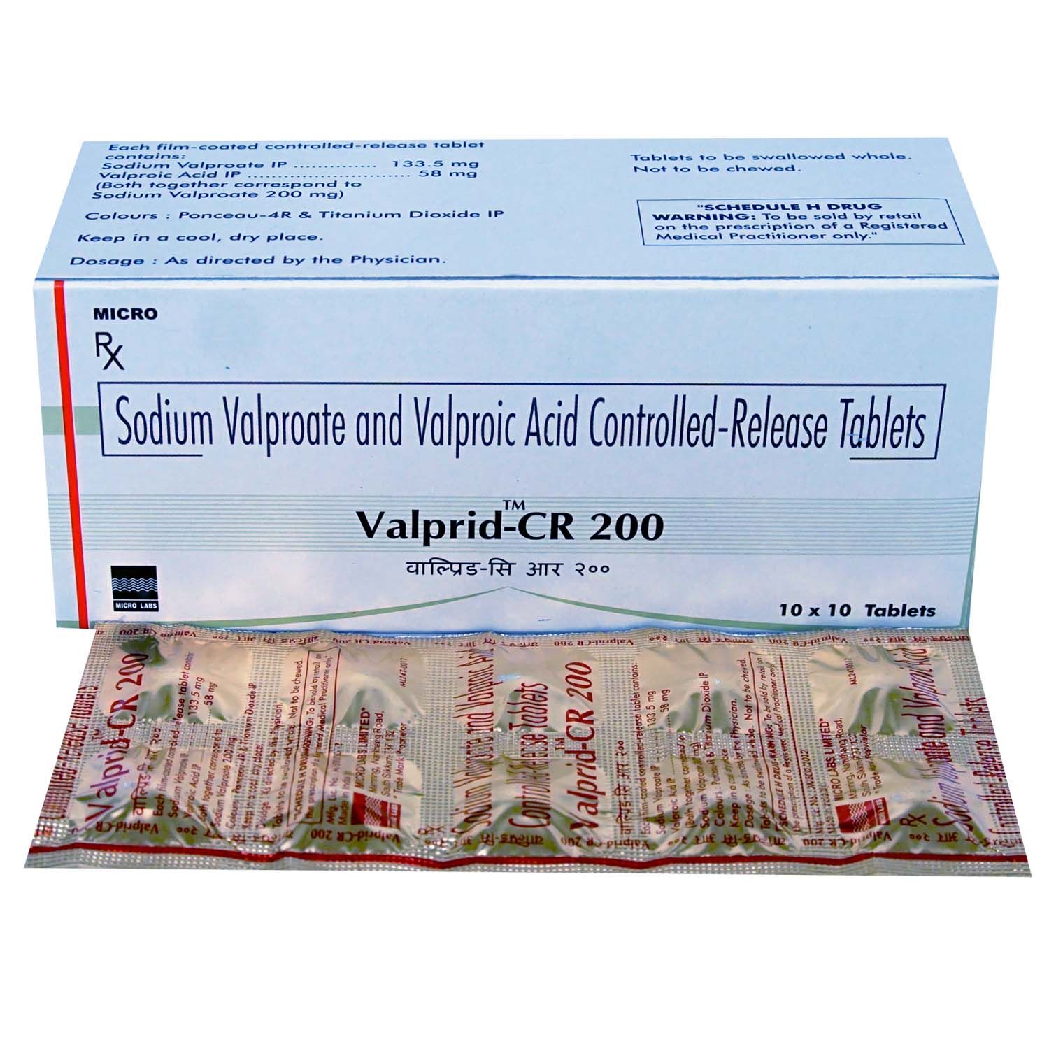 Buy Valprid CR 200 Tablet 10's Online