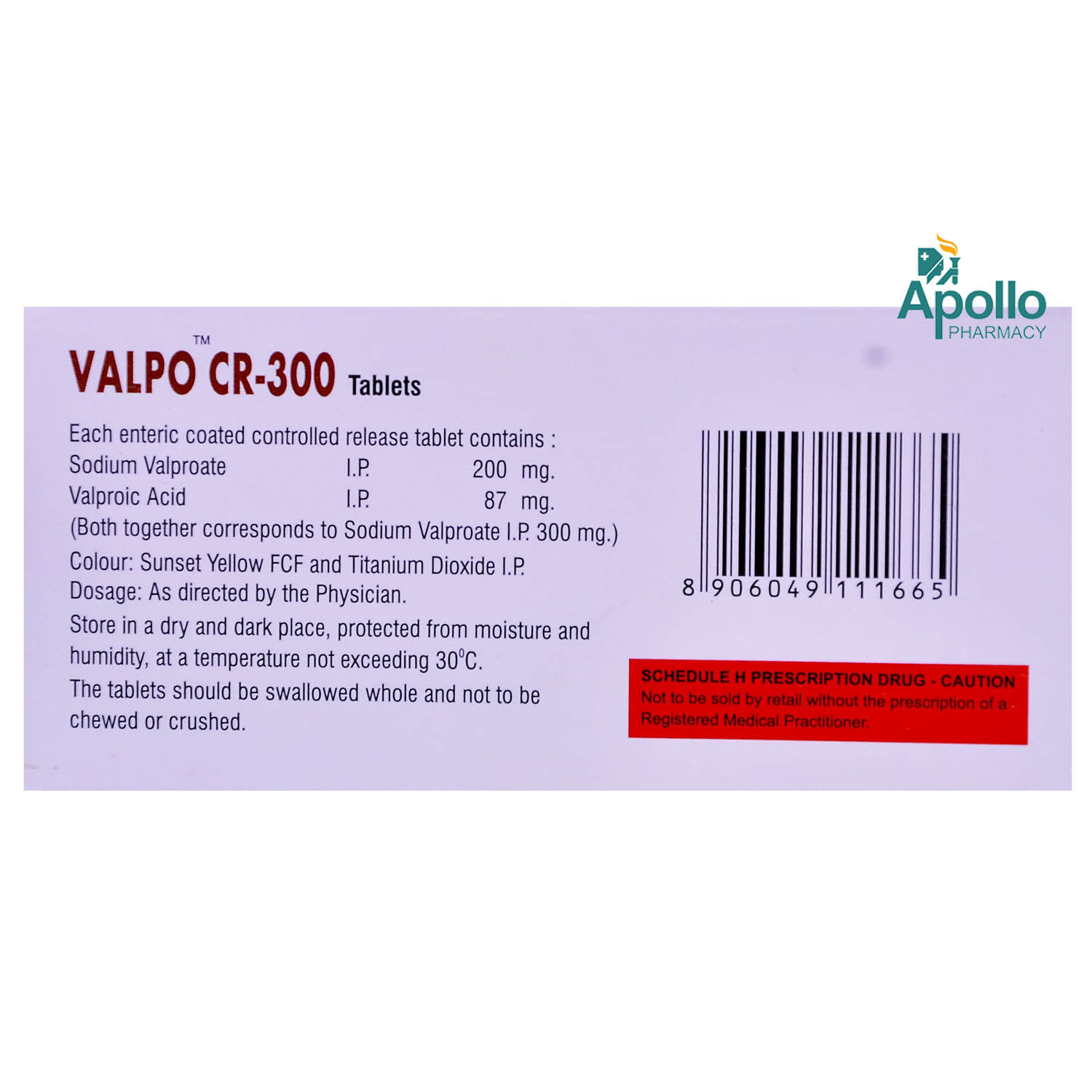 VALPO CR 300MG TABLET Price, Uses, Side Effects, Composition Apollo