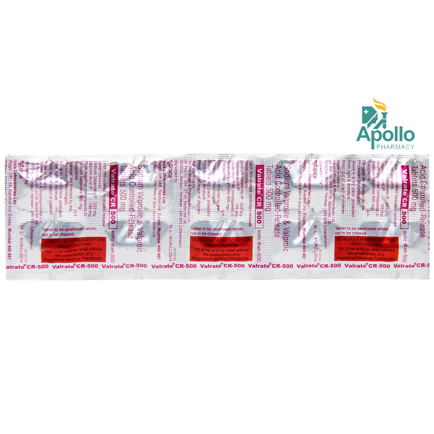 Valrate CR 500 Tablet 10's, Pack of 10 TABLETS Valrate CR 500 Tablet 10's, Pack of 10 TABLETS