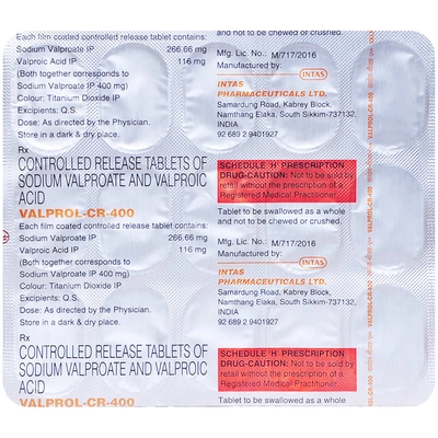 Valprol-CR-400 Tablet 15's, Pack of 15 TABLETS