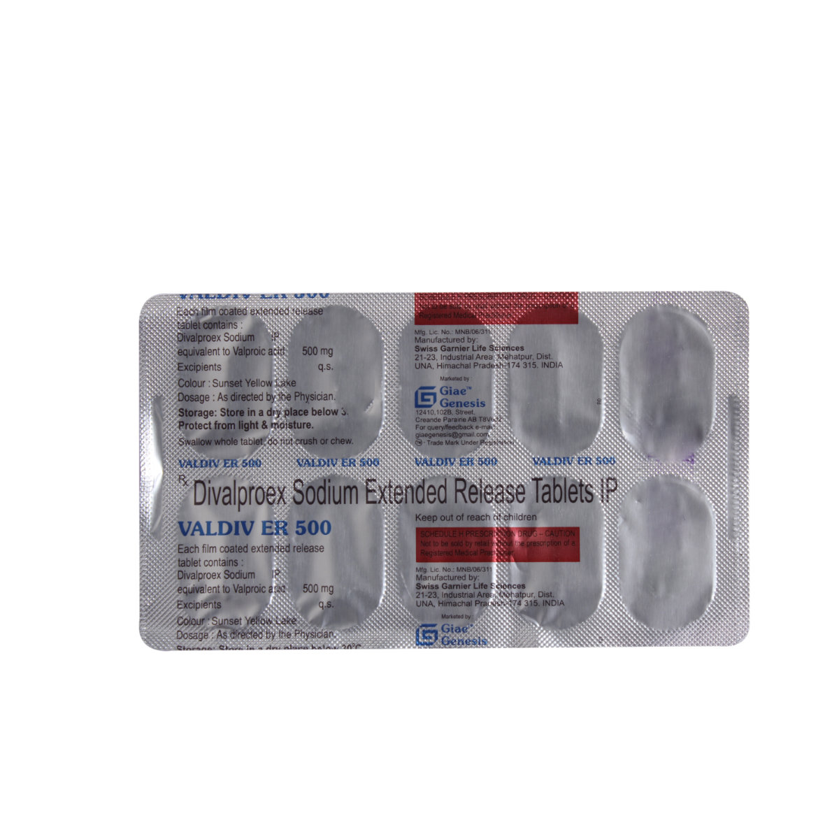 Valdiv ER 500 Tablet 10's, Pack of 10 TabletS Valdiv ER 500 Tablet 10's, Pack of 10 TabletS