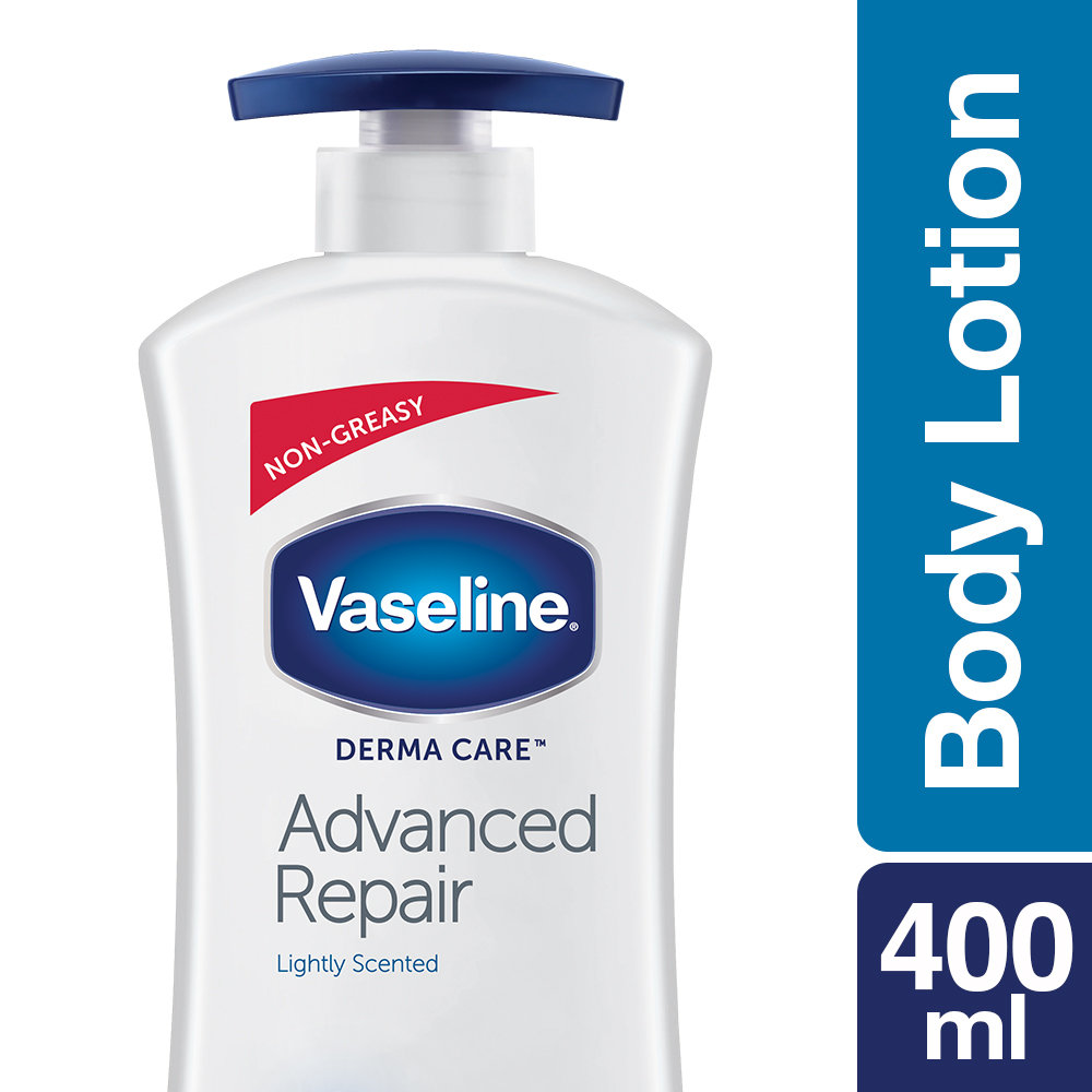 Vaseline Derma Care Advanced Repair Body Lotion 400 ml | With Barrier Repair Complex | Heals Dry Skin In 5 Days | Long Lasting Moisturization | Non Greasy | For Very Dry Skin & Very Sensitive Skin, Pack of 1 Vaseline Derma Care Advanced Repair Body Lotion 400 ml | With Barrier Repair Complex | Heals Dry Skin In 5 Days | Long Lasting Moisturization | Non Greasy | For Very Dry Skin & Very Sensitive Skin, Pack of 1
