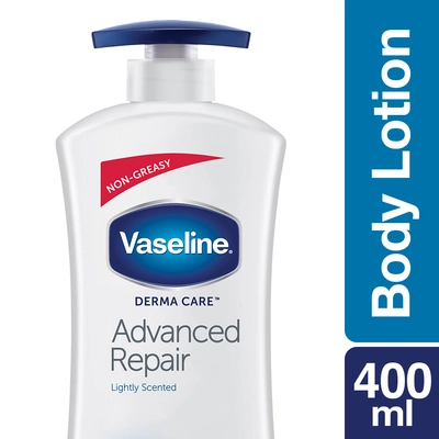 Vaseline Derma Care Advanced Repair Body Lotion 400 ml | With Barrier Repair Complex | Heals Dry Skin In 5 Days | Long Lasting Moisturization | Non Greasy | For Very Dry Skin &amp; Very Sensitive Skin, Pack of 1