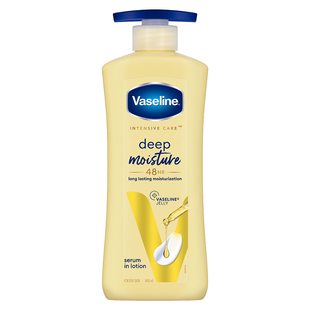 Vaseline Intensive Care Deep Moisture Body Lotion 400 ml | Long Lasting Moisturization Upto 48 Hrs | Non Greasy & Fast Absorbing | For Dry Skin, Pack of 1 Vaseline Intensive Care Deep Moisture Body Lotion 400 ml | Long Lasting Moisturization Upto 48 Hrs | Non Greasy & Fast Absorbing | For Dry Skin, Pack of 1