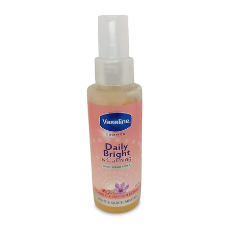 Vaseline Daily Bright & Calming Body Serum Spray 90 ml | With Vitamin E & Saffron Extract | Calms & Soothes Skin | For Brighter Looking Skin | Lightweight & Fast Absorbing
