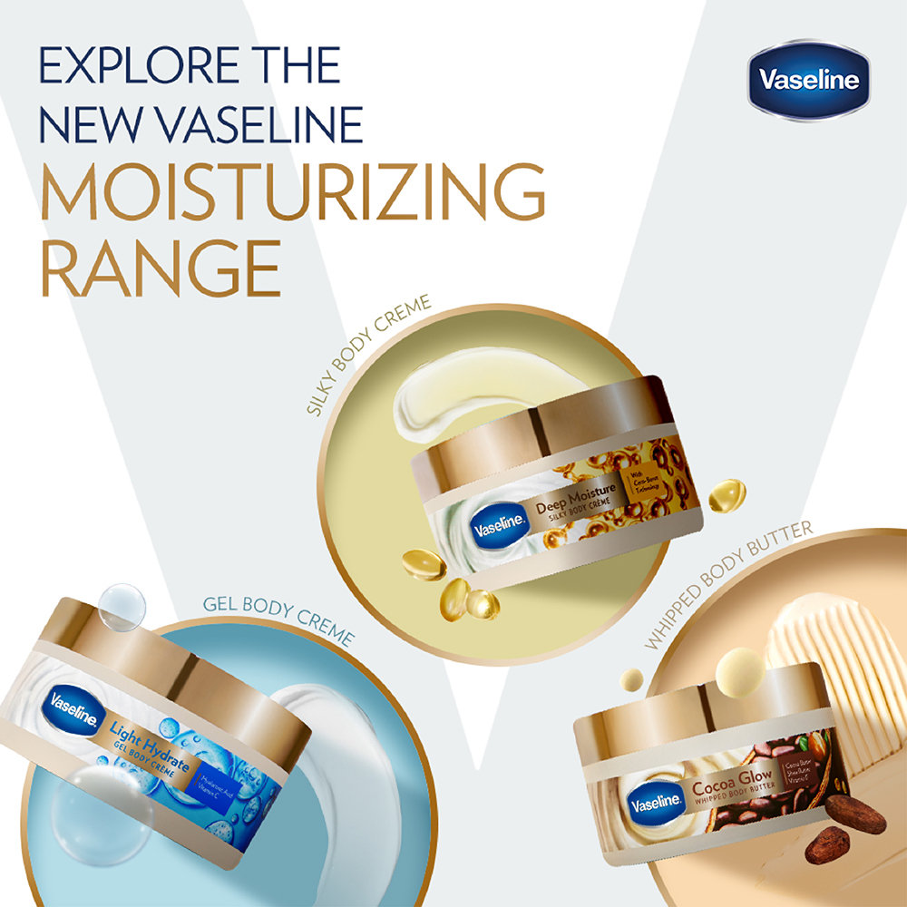 Vaseline Light Hydrate Gel Body Creme 180 gm | With Hyaluronic Acid & Vitamin C | Provides Hydration | For Radiant Glowing Skin, Pack of 1 Vaseline Light Hydrate Gel Body Creme 180 gm | With Hyaluronic Acid & Vitamin C | Provides Hydration | For Radiant Glowing Skin, Pack of 1