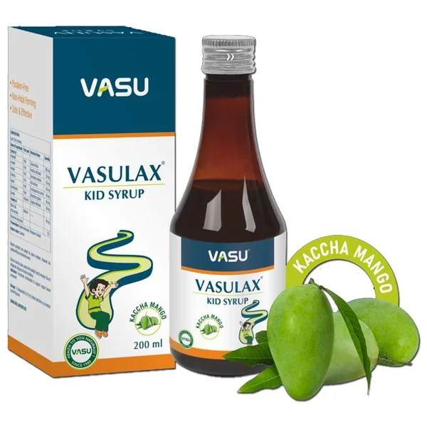 Vasu Vasulax Kid Kaccha Mango Flav Syrup, 200 ml, Pack of 1
