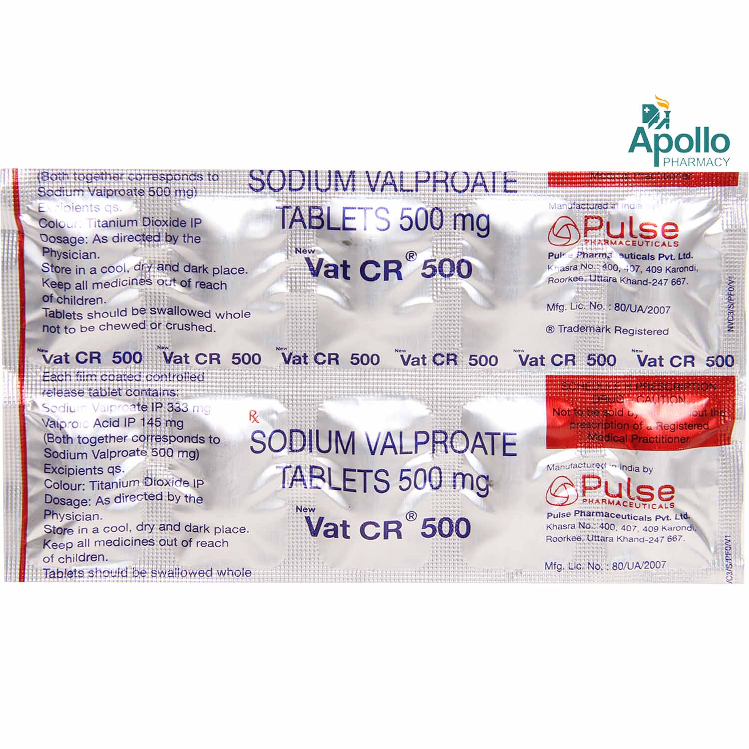 VAT CR 500MG TABLET, Pack of 10 TABLETS VAT CR 500MG TABLET, Pack of 10 TABLETS