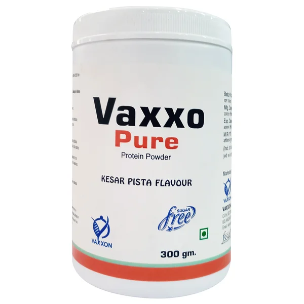 Vaxxo Pure Sugar Free Kesar Pista Flavor Protein Powder, 300 gm Jar