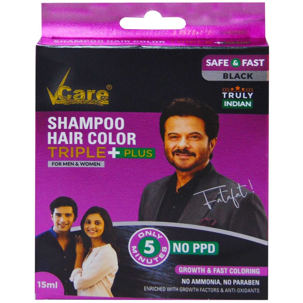 Buy Vip 5 In 1 Hair Color Shampoo Black For Men And Women 40 ml Each (6 Pc)  Online at Best Prices in India - JioMart.