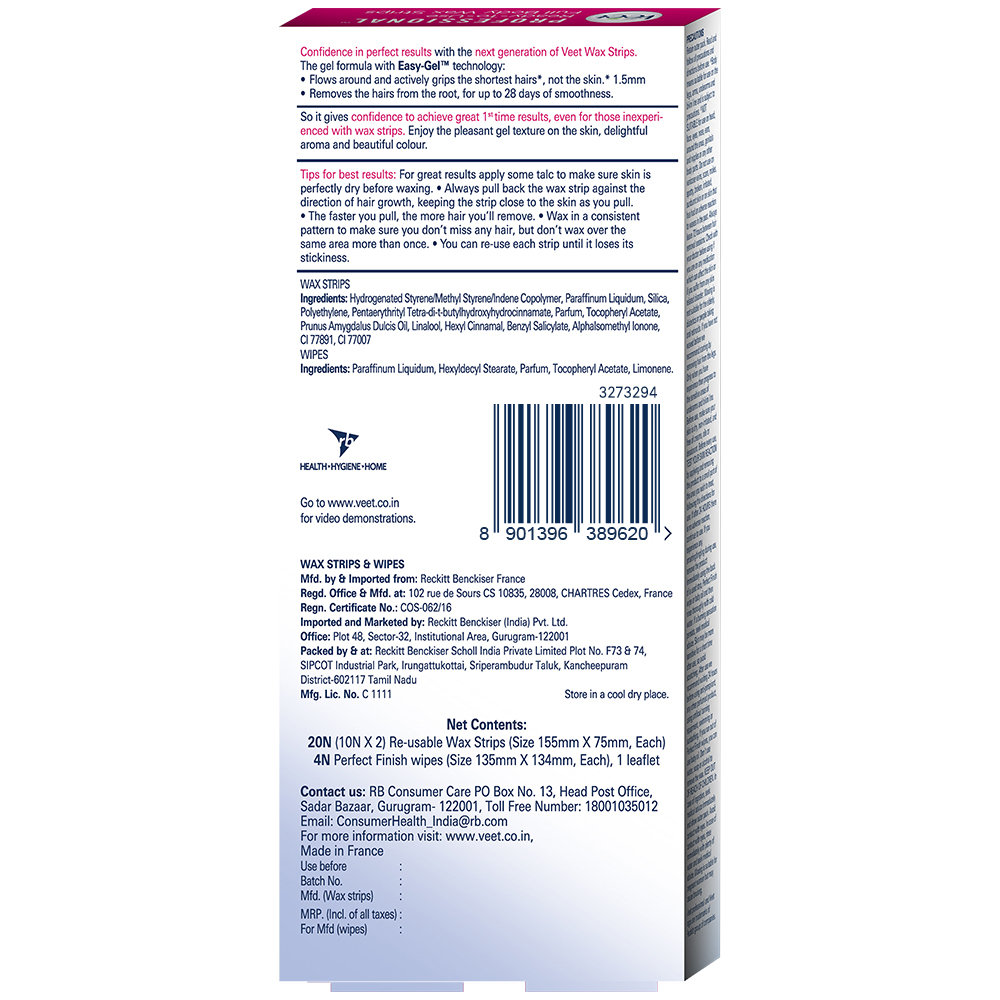 Veet Ready to Use Wax Strips Full Body Waxing Kit for Sensitive Skin, 20 Count, Pack of 1 Veet Ready to Use Wax Strips Full Body Waxing Kit for Sensitive Skin, 20 Count, Pack of 1