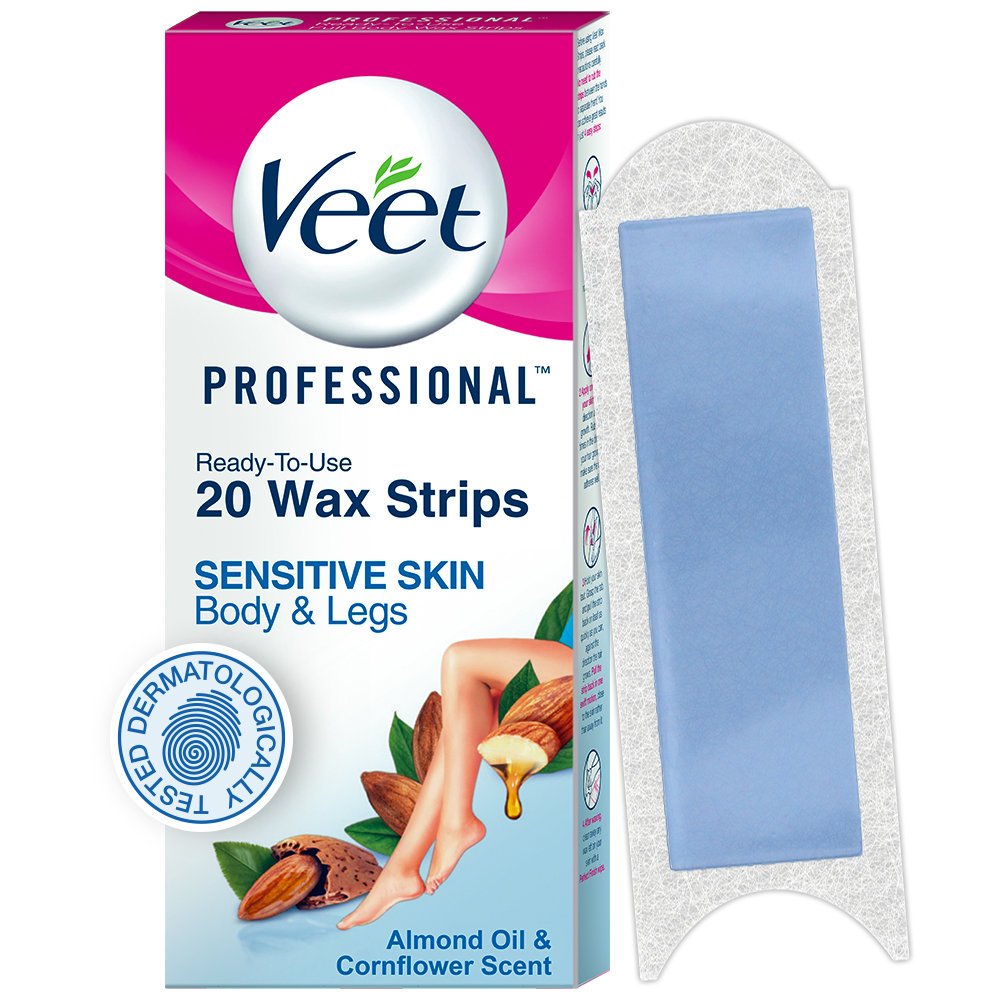 Veet Ready to Use Wax Strips Full Body Waxing Kit for Sensitive Skin, 20 Count, Pack of 1 Veet Ready to Use Wax Strips Full Body Waxing Kit for Sensitive Skin, 20 Count, Pack of 1