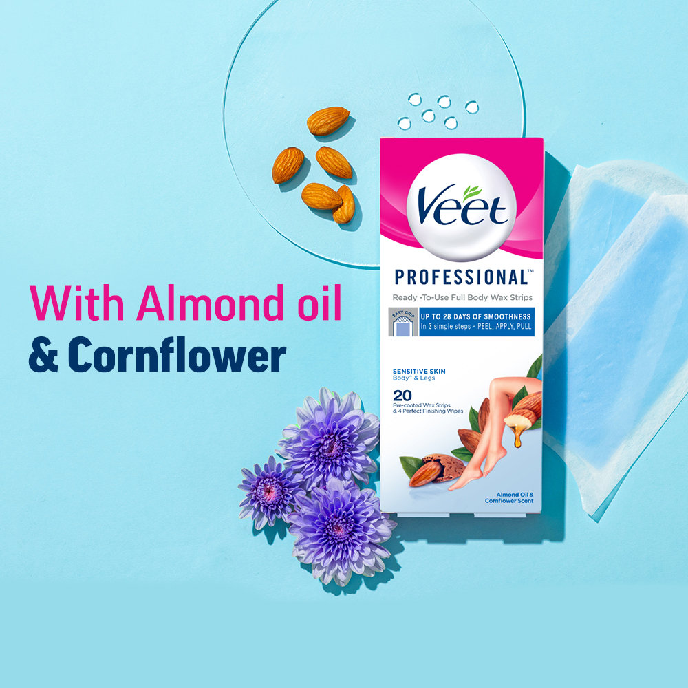 Veet Ready to Use Wax Strips Full Body Waxing Kit for Sensitive Skin, 20 Count, Pack of 1 Veet Ready to Use Wax Strips Full Body Waxing Kit for Sensitive Skin, 20 Count, Pack of 1