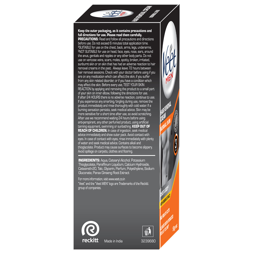 Veet Men Hair Removal Cream for Normal Skin, 50 gm, Pack of 1 Veet Men Hair Removal Cream for Normal Skin, 50 gm, Pack of 1