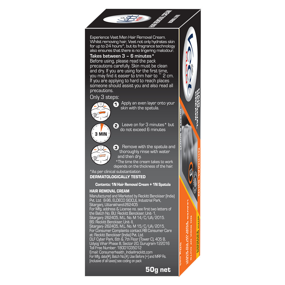 Veet Men Hair Removal Cream for Normal Skin, 50 gm, Pack of 1 Veet Men Hair Removal Cream for Normal Skin, 50 gm, Pack of 1