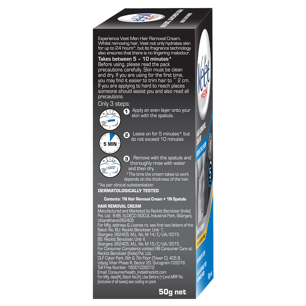 Veet Men Hair Removal Cream For Sensitive Skin, 50 gm, Pack of 1 Veet Men Hair Removal Cream For Sensitive Skin, 50 gm, Pack of 1