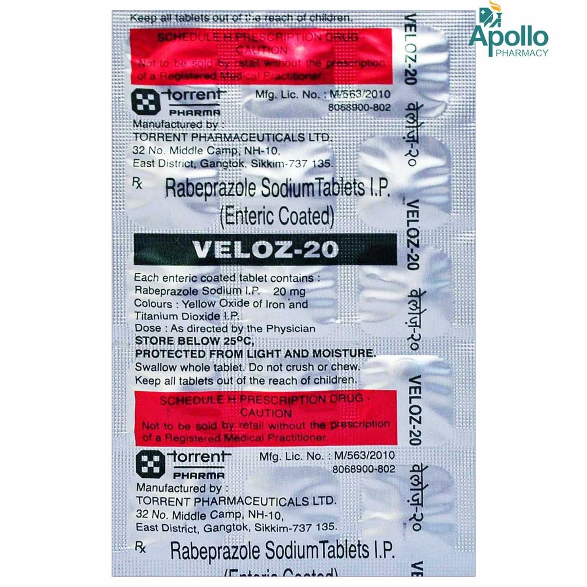 Veloz20 Tablet 15's Price, Uses, Side Effects, Composition Apollo