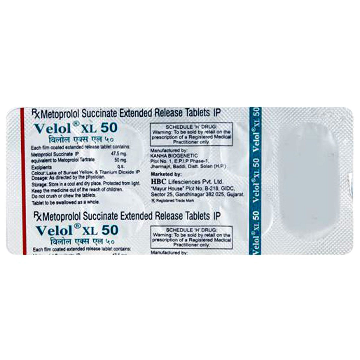 Velol XL 50 Tablet 10's, Pack of 10 TABLETS Velol XL 50 Tablet 10's, Pack of 10 TABLETS