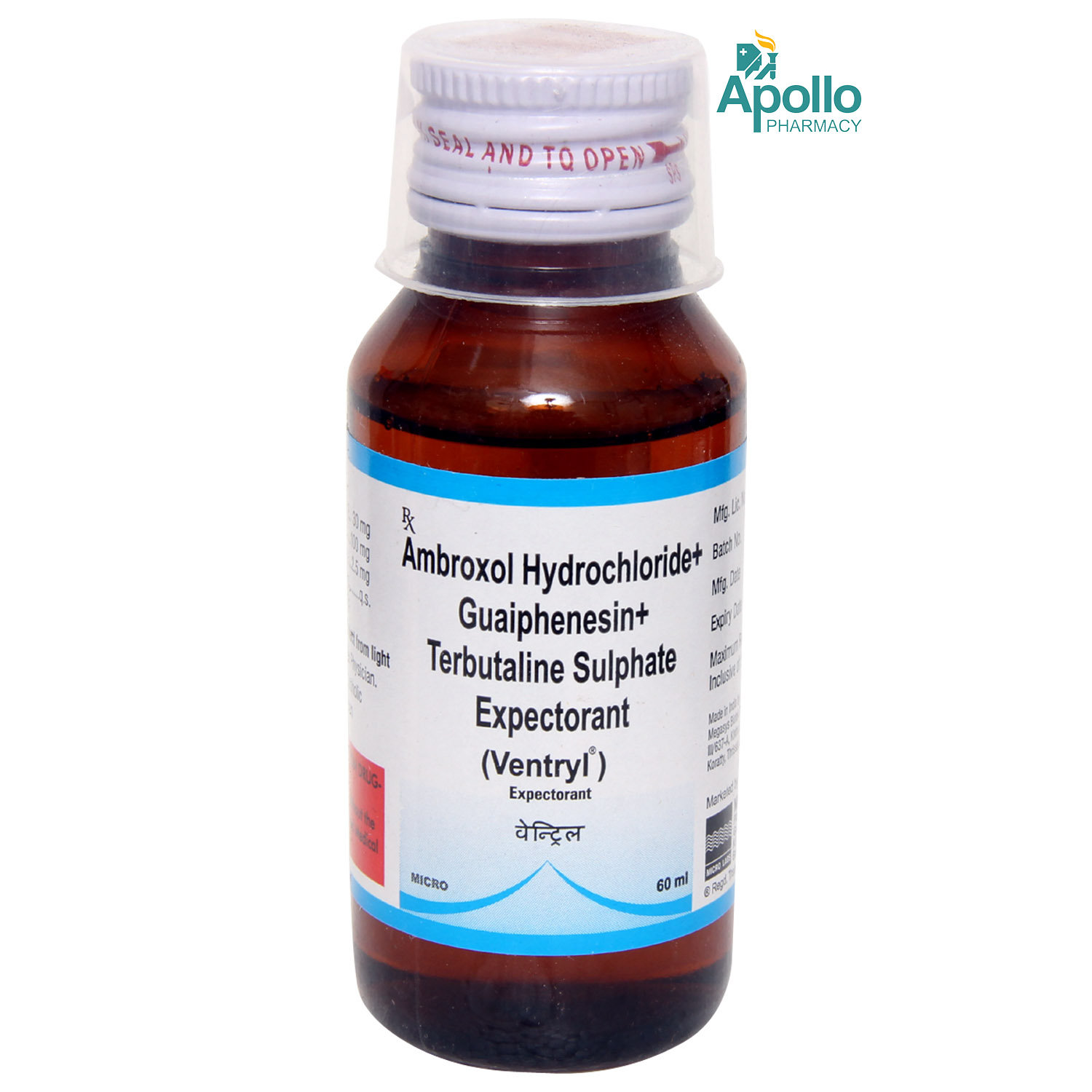 Ventryl Expectorant 60 ml, Pack of 1 EXPECTORANT Ventryl Expectorant 60 ml, Pack of 1 EXPECTORANT