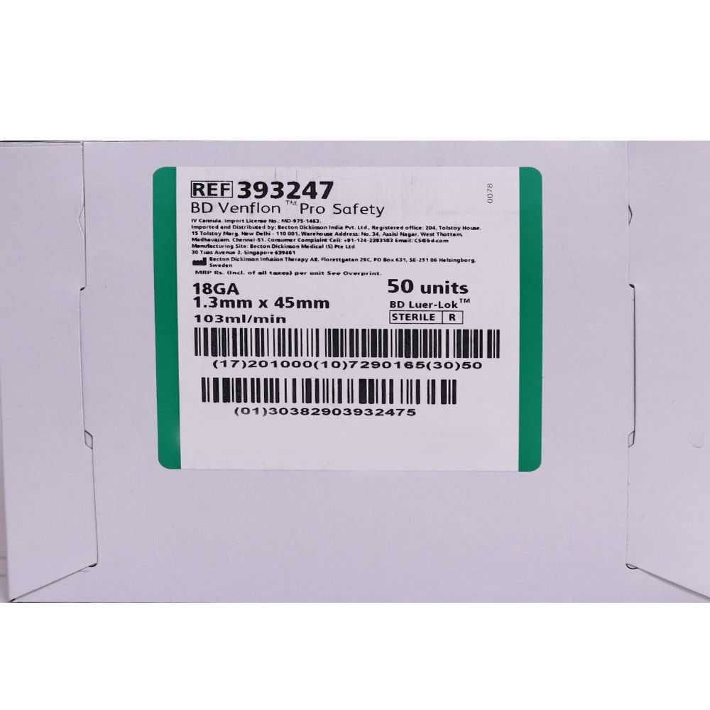 Venflon Pro Safety 18G Price, Uses, Side Effects, Composition - Apollo ...