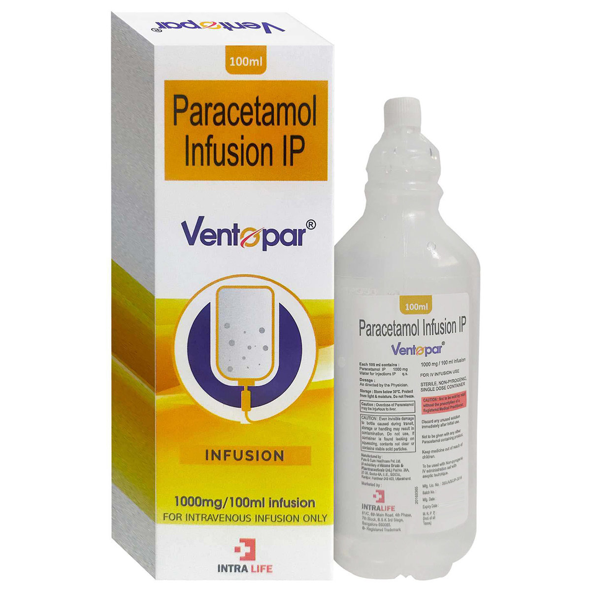 Ventopar 1000 mg Infusion 100 ml, Pack of 1 Ventopar 1000 mg Infusion 100 ml, Pack of 1