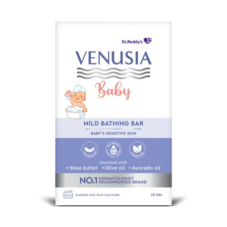 Venusia Baby Mild Bathing Bar, 75 gm