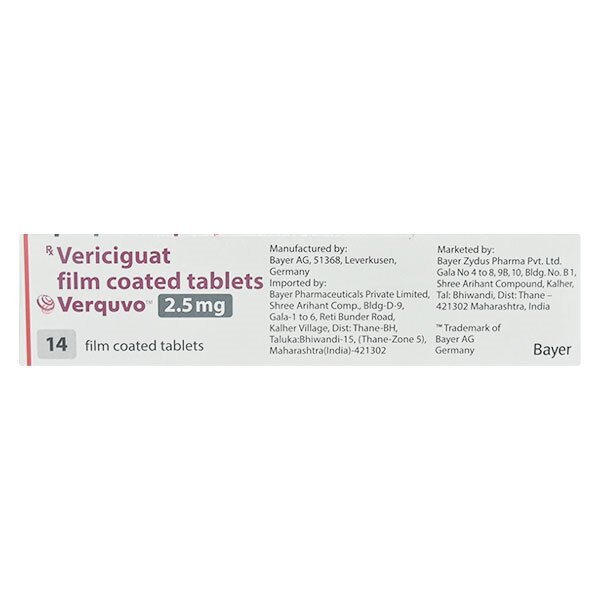 Verquvo 2.5 mg Tablet 14's, Pack of 14 TabletS Verquvo 2.5 mg Tablet 14's, Pack of 14 TabletS