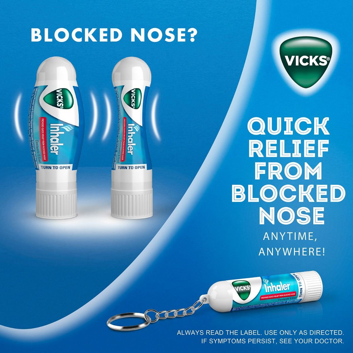 Vicks Inhaler, 0.5 ml, Pack of 1 Vicks Inhaler, 0.5 ml, Pack of 1