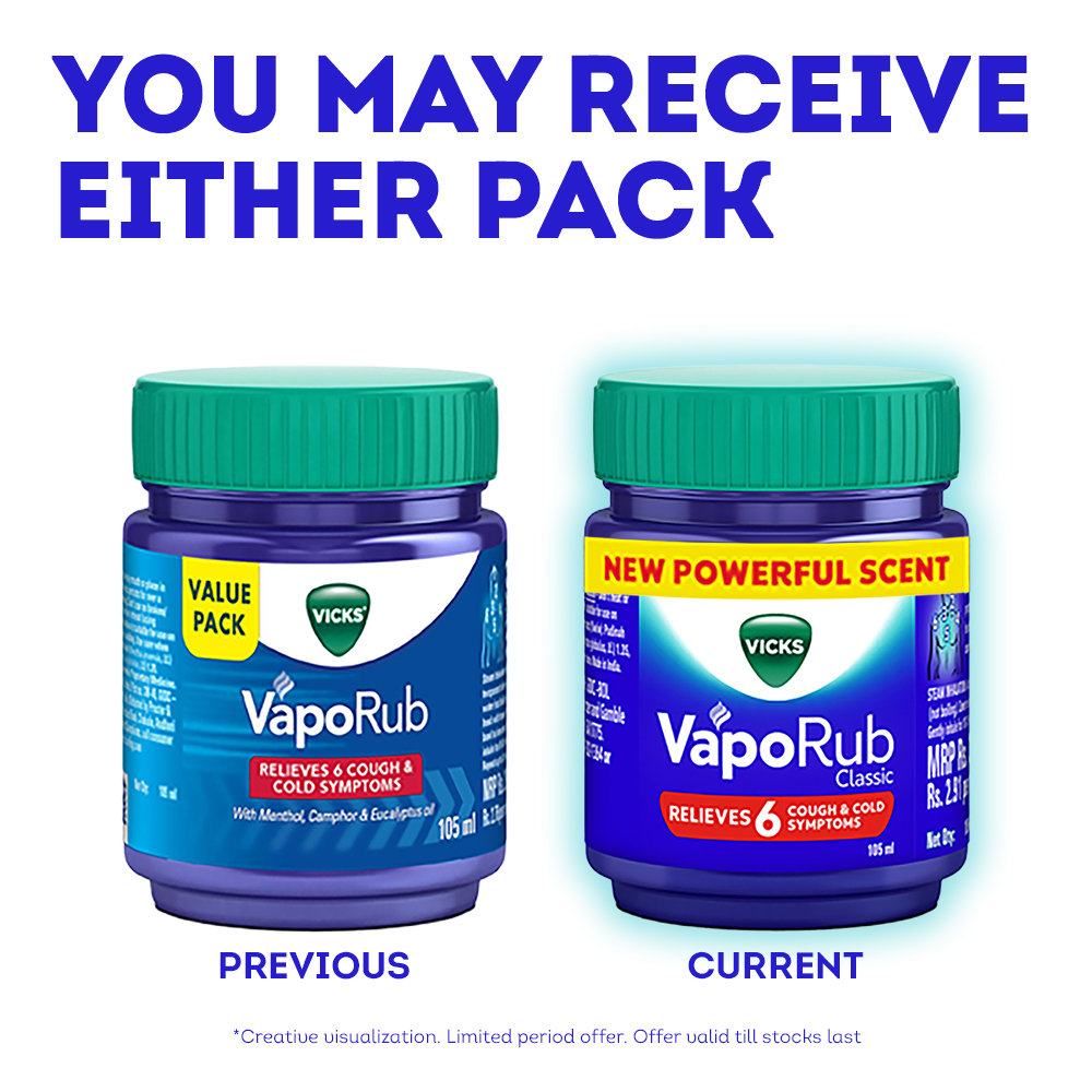 Vicks Vaporub, 105 ml, Pack of 1 Vicks Vaporub, 105 ml, Pack of 1