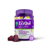 Vicks ZzzQuil Natura |Non-Addictive Sleep-Aid Gummy|Melatonin Helps you fall Asleep Fast| 24 Nutraceutical Gummies, Pack of 1