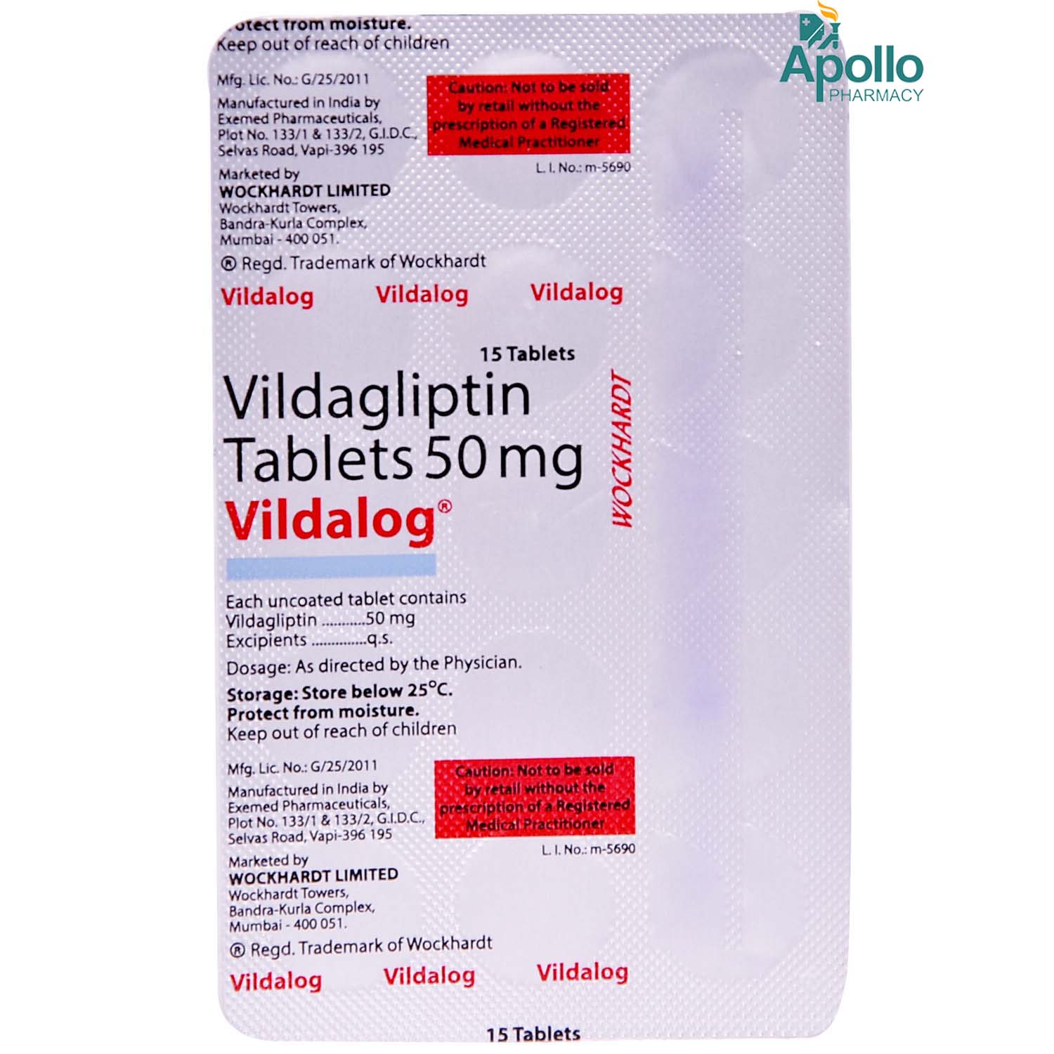 Vildalog 50mg Tablet 15's, Pack of 15 TABLETS Vildalog 50mg Tablet 15's, Pack of 15 TABLETS