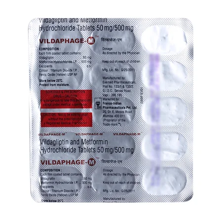 Vildaphage M 50/500mg Tablet 15's