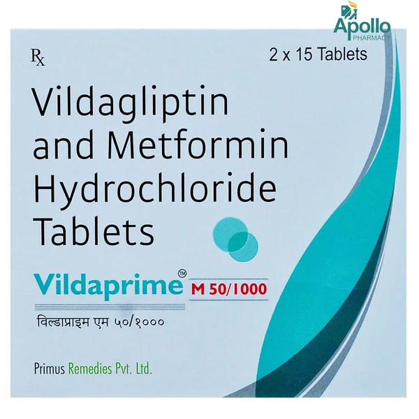 Vildaprime M 50 mg/1000 mg Tablet 15's