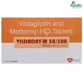 Vildaday-M 50/500 Tablet 10's, Pack of 10 TABLETS